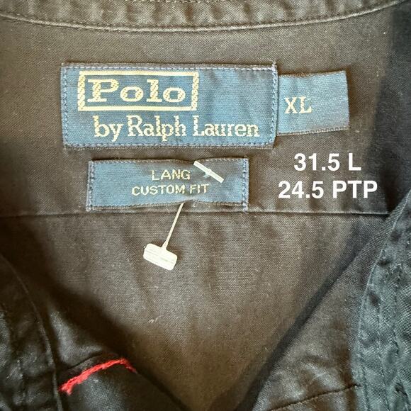 Vintage Polo Ralph Lauren Shirt XL Black Cotton Switzerland Polo Team RRL NYC - Picture 6 of 8